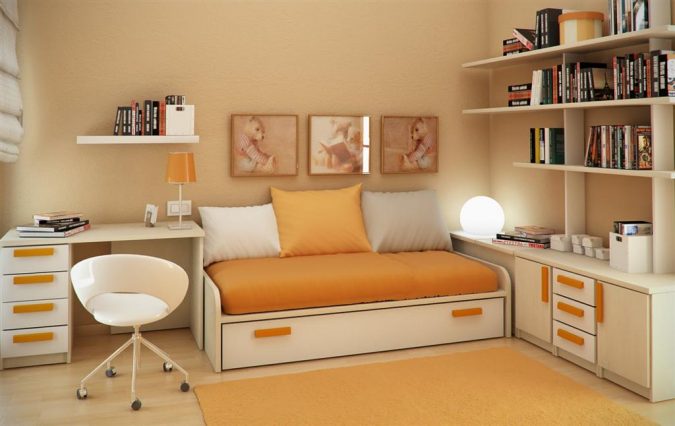 25+ Elegant Orange Bedroom Decor Ideas 27 small-orange-bedroom2