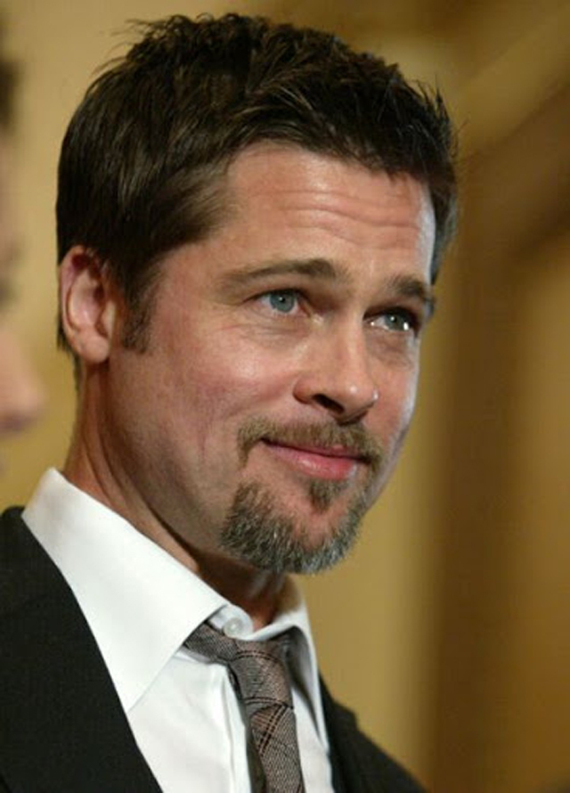 Brad Pitt Small goatees with thin facial hair style 7 Trendy Beard Styles for Men - 3