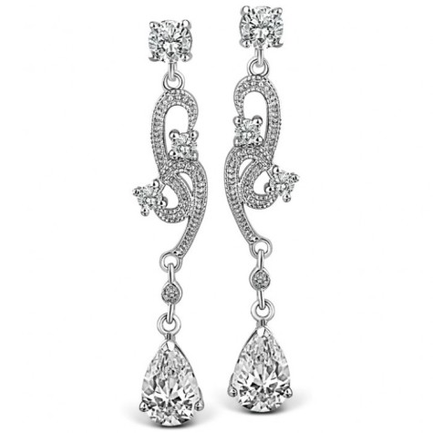 How To Hide Skin Problems And Wrinkles Using Jewelry? 22 CZ Diamond Long Dropper Earrings-721x721
