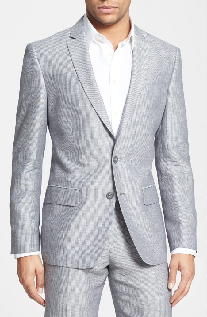 Gray linen Suit3 14 Splendid Wedding Outfits for Guys - 15