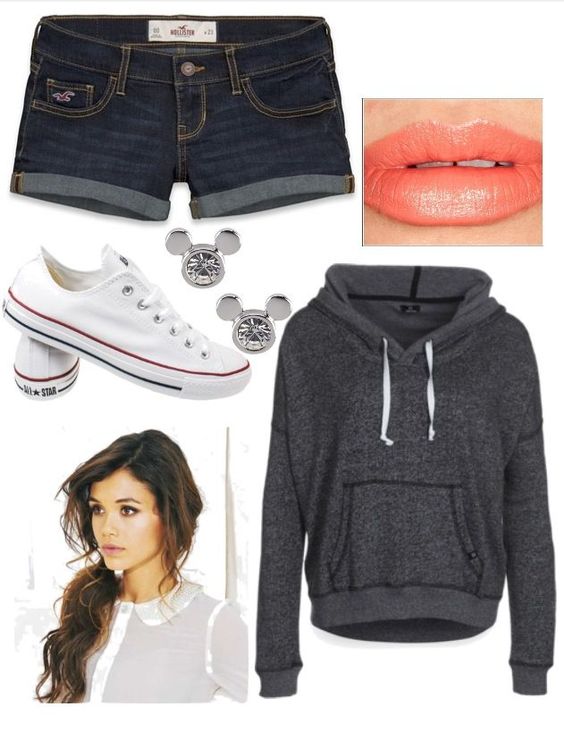 Hoods-with-Shorts +40 Elegant Teenage Girls Summer Outfits Ideas in 2021