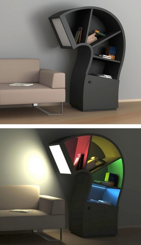 Lamp-Bookshelf 83 Creative & Smart Space-Saving Furniture Design Ideas in 2020