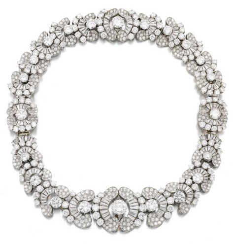 How To Hide Skin Problems And Wrinkles Using Jewelry? 53 Lot-663-MAGNIFICENT-DIAMOND-NECKLACE-BRACELET-COMBINATION-BULGARI-1954