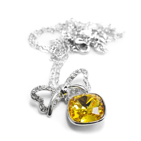 How To Hide Skin Problems And Wrinkles Using Jewelry? 117 Ribbon_Pendant_Made_In_Swarovski_Element_(Sunflower_Colours_)_(2)