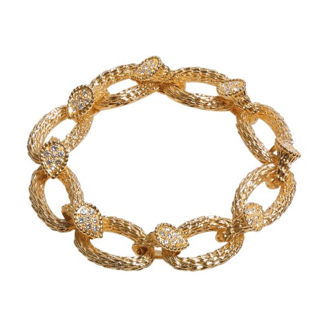 Serpent Boheme chain bracelet in yellow gold set with diamonds