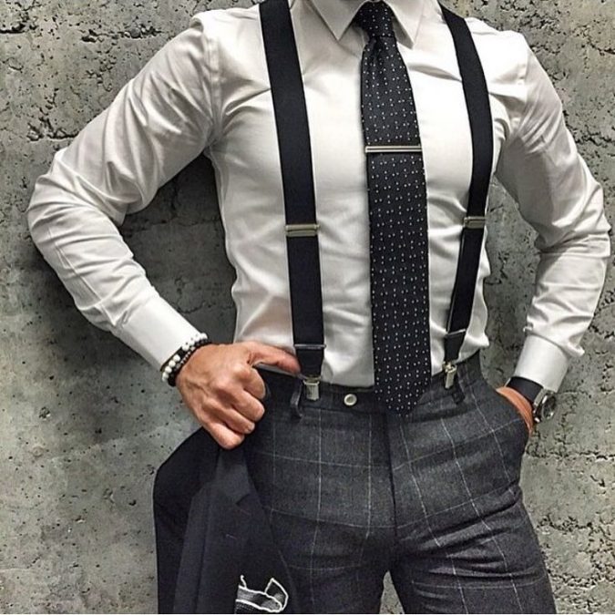 Shirt with Suspenders 14 Splendid Wedding Outfits for Guys - 26