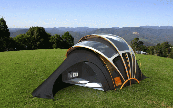 Top 12 Unusual Solar-Powered Products 6 Solar Powered Tent Orange Concept Tent Top 12 Unusual Solar-Powered Products - 6