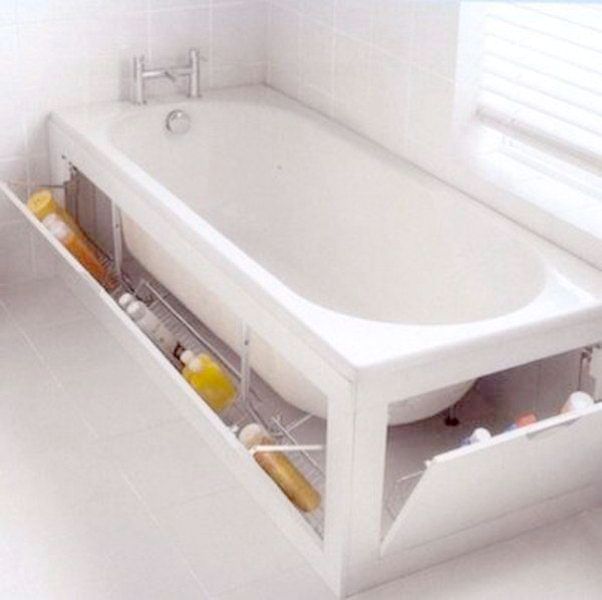 bathtub-surround-storage-idea 83 Creative & Smart Space-Saving Furniture Design Ideas in 2020