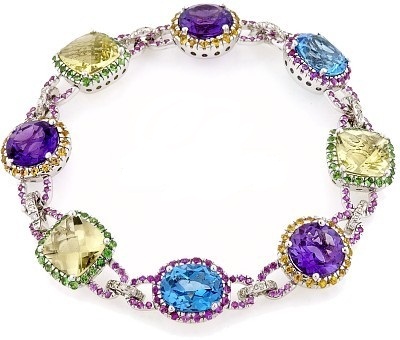 How To Hide Skin Problems And Wrinkles Using Jewelry? 29 dalarna-white-diamond-multi-gems-precious-gold-stone-bracelet-gemstone-appraisal