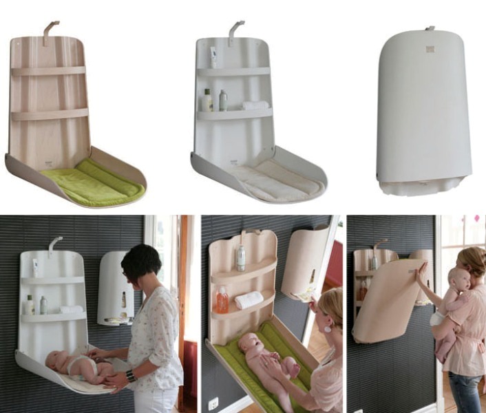 wall-mounted-baby-changing-tables 83 Creative & Smart Space-Saving Furniture Design Ideas in 2020
