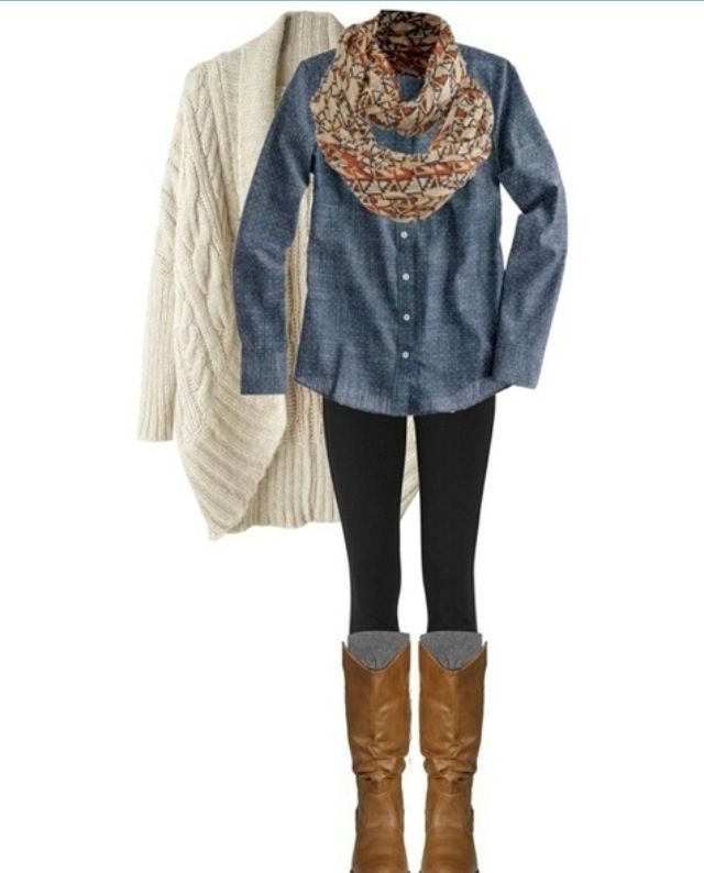 Chambray shirt outfit 6 Stylish Fall Outfits for School - 39