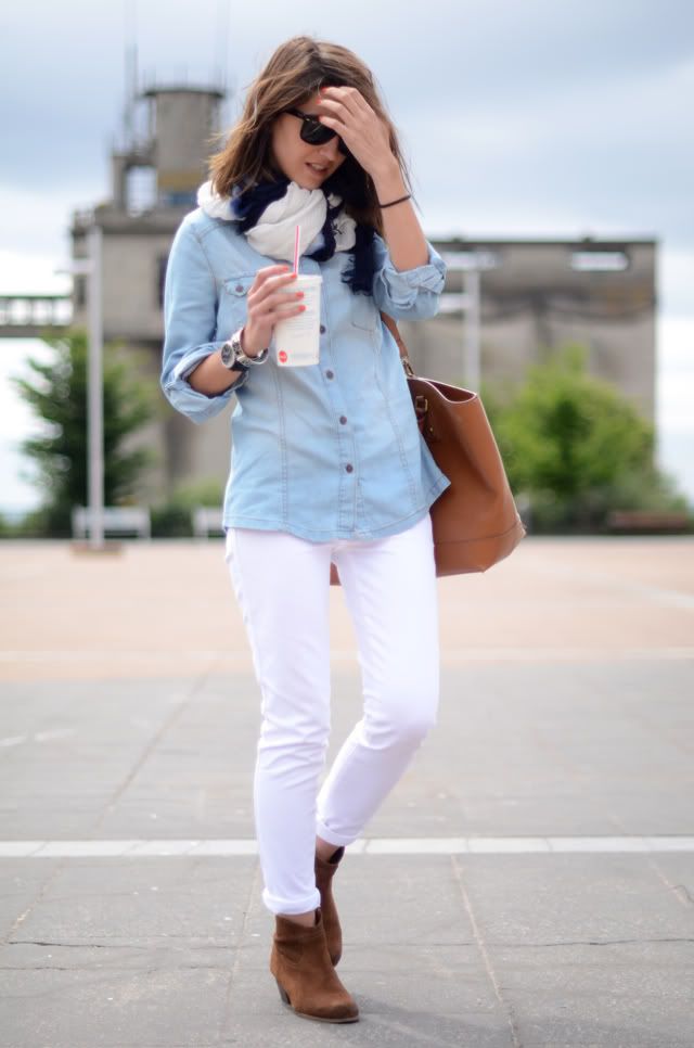 Chambray-shirt-outfit5 6 Stylish Fall Outfits for School