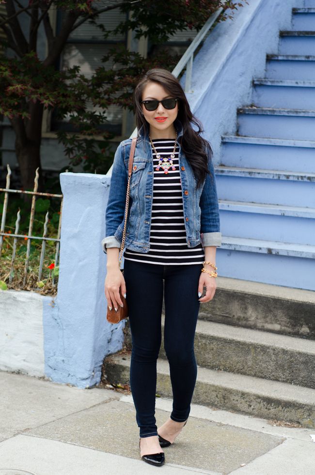 Denim jacket 6 Stylish Fall Outfits for School - 28