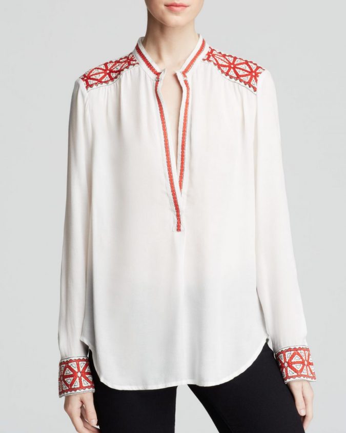 Embroidered cotton blouse4 6 Stylish Fall Outfits for School - 21
