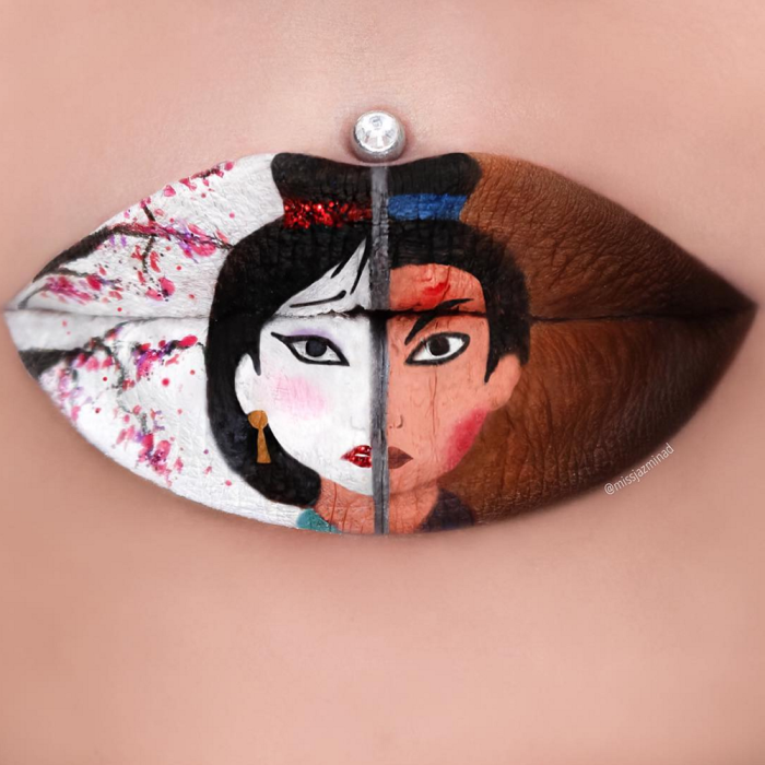 MissJazminaD Lip Art Mulan 15 Creative Lip Makeup Art Trends - 12