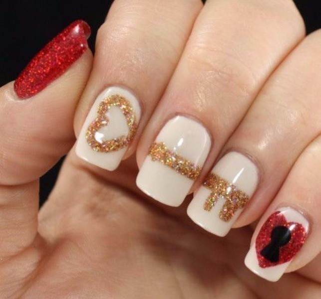 Valentines Day Nails 2017 106 50+ Lovely Valentine's Day Nail Art Ideas - 109