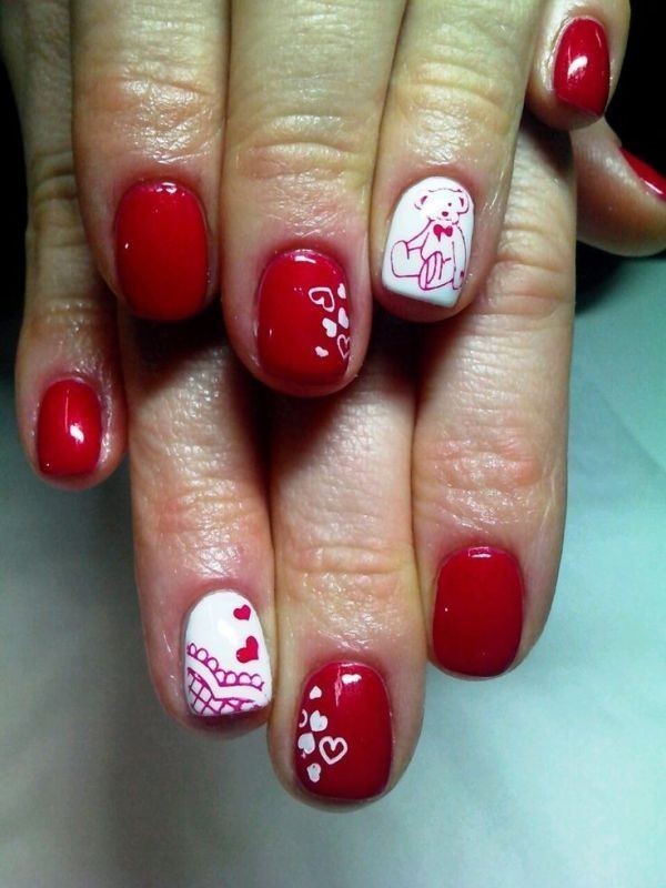 Valentines-Day-Nails-2017-13 50+ Lovely Valentine's Day Nail Art Ideas 2020
