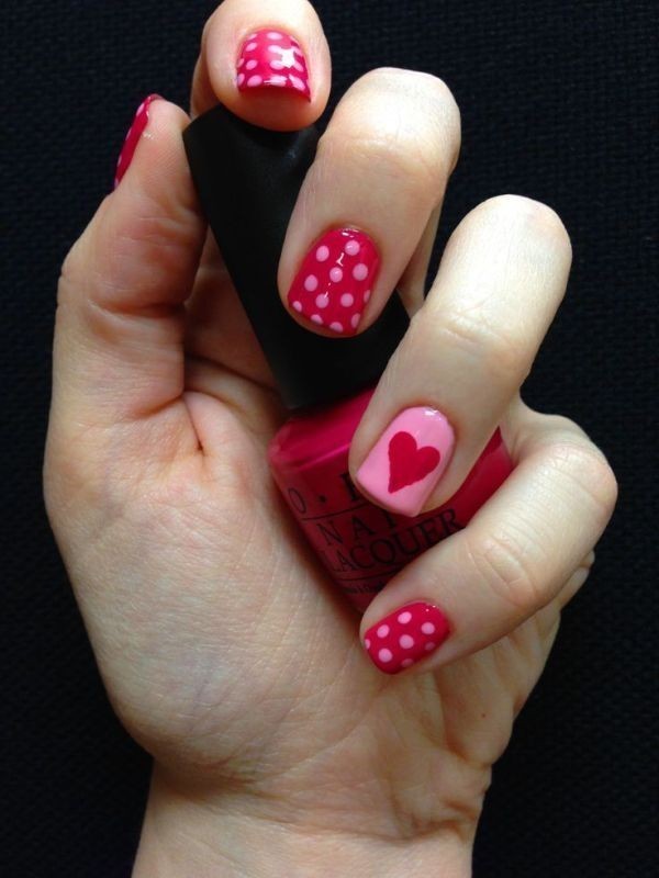 Valentines-Day-Nails-2017-15 50+ Lovely Valentine's Day Nail Art Ideas 2020