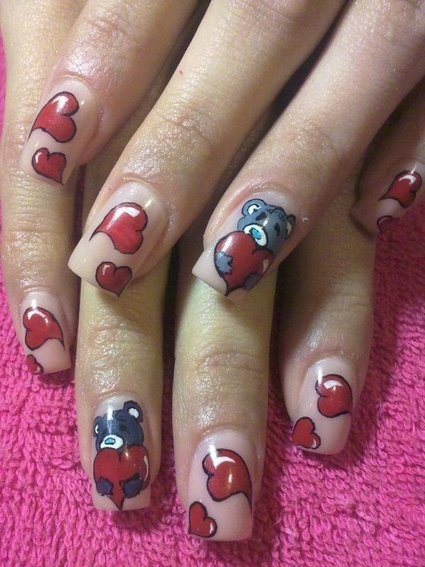 Valentines-Day-Nails-2017-17 50+ Lovely Valentine's Day Nail Art Ideas 2020