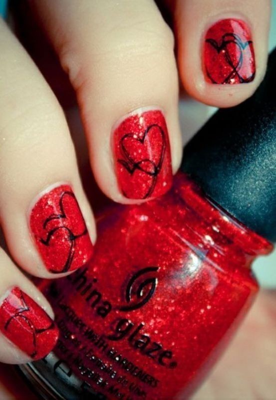 Valentines-Day-Nails-2017-6 50+ Lovely Valentine's Day Nail Art Ideas 2020