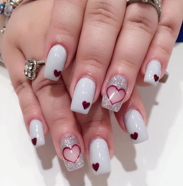 Valentines-Day-Nails-2017-83 50+ Lovely Valentine's Day Nail Art Ideas 2020