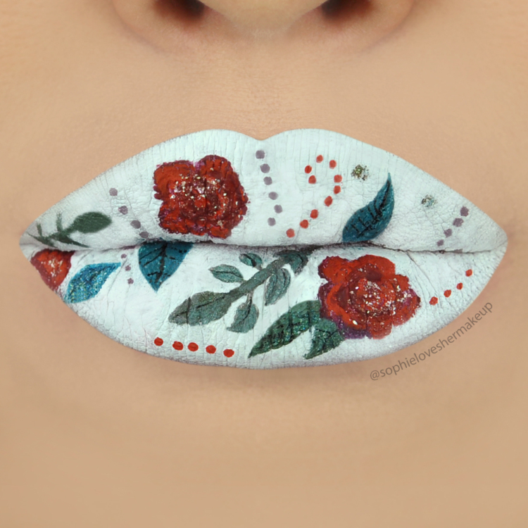 flowerlips2 16 Creative Lip Makeup Art Trends in 2022