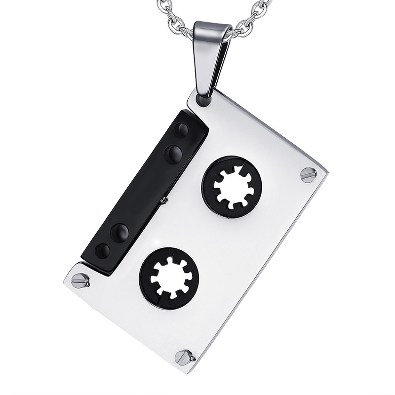 font b Tapes b font pendant punk rock style Stainless steel men s font b Top 10 Unusual Necklace Jewelry Trends - 6