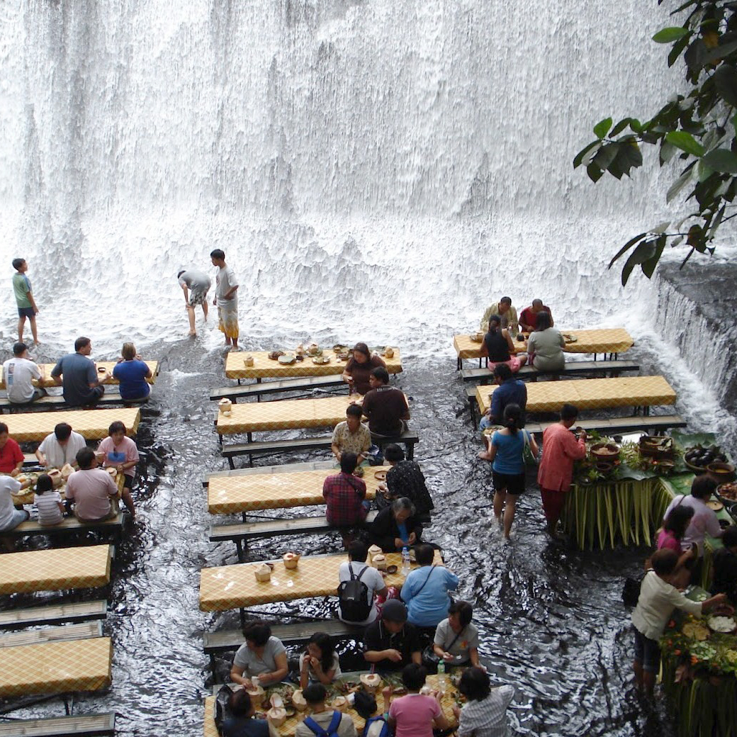 labassin waterfall restaurant 10 Most Unusual Restaurants in The World - 47