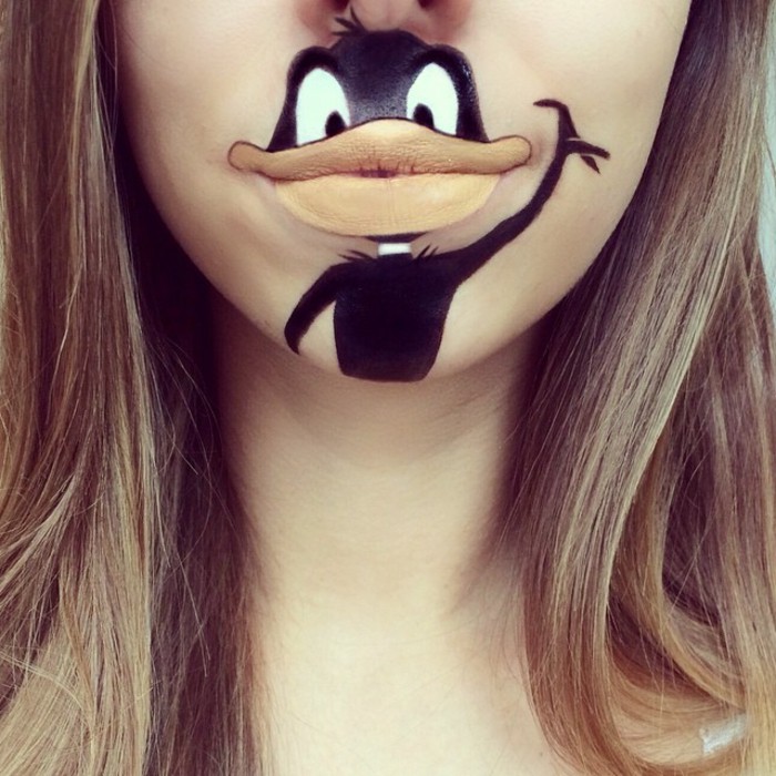 laura jenkinson lips make up comicfiguren donald duck 15 Creative Lip Makeup Art Trends - 60