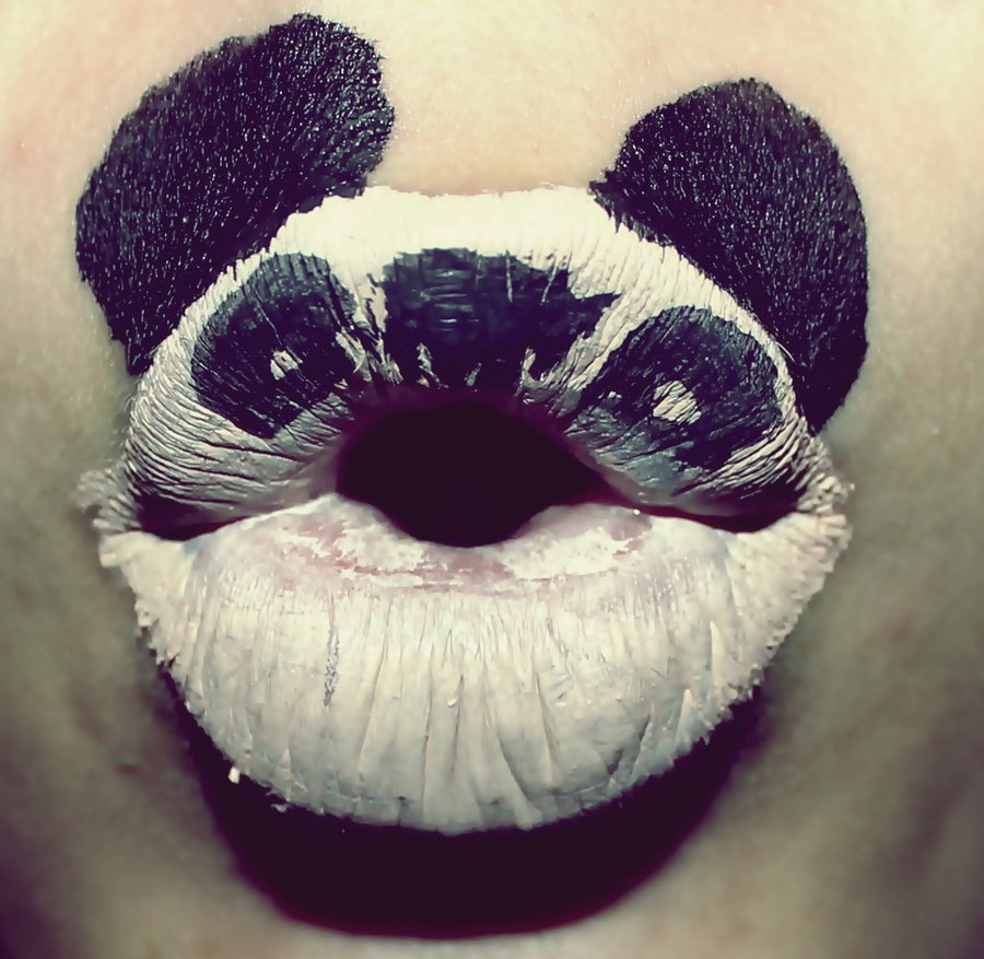 panda lips by nicoleart7 d48vvqh 15 Creative Lip Makeup Art Trends - 10