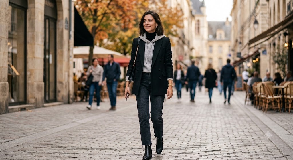 19 Stylish Blazer Outfit Ideas to Copy Now 10 Layer a Blazer over a Hoodie for woman 19 Stylish Blazer Outfit Ideas to Copy Now - 10