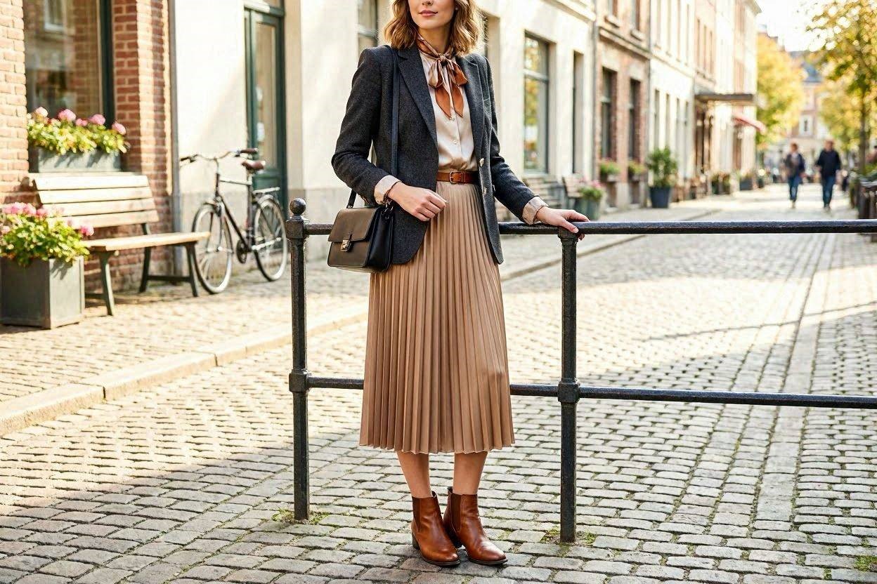 Top 17 Fresh Ways to Learn How to Wear a Blazer 15 Pair a Blazer with a Pleated Skirt Top 17 Fresh Ways to Learn How to Wear a Blazer - 15