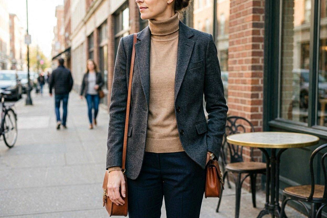Top 17 Fresh Ways to Learn How to Wear a Blazer 9 Pair a Blazer with a Turtleneck Sweater Top 17 Fresh Ways to Learn How to Wear a Blazer - 9
