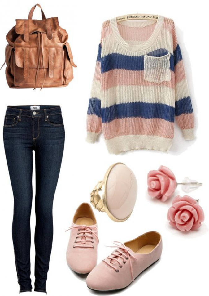 Trovato su women outfits.com 10 Stylish Spring Outfit Ideas for School - 12
