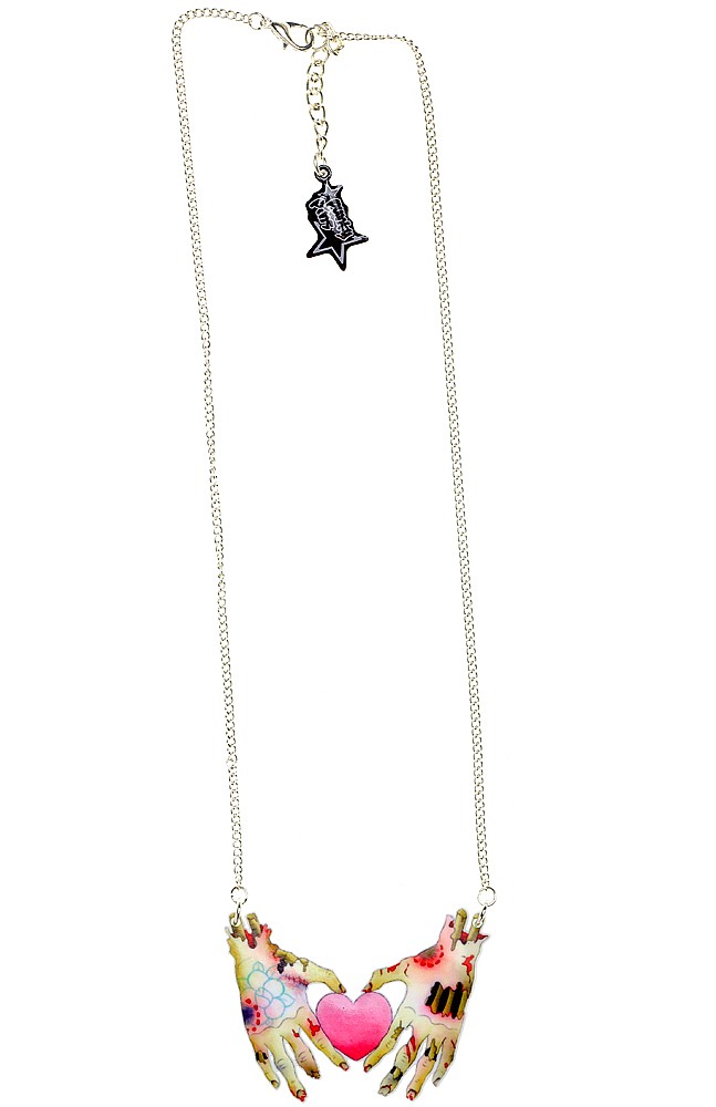 zombie hands in heart necklace 2 Top 10 Unusual Necklace Jewelry Trends - 38