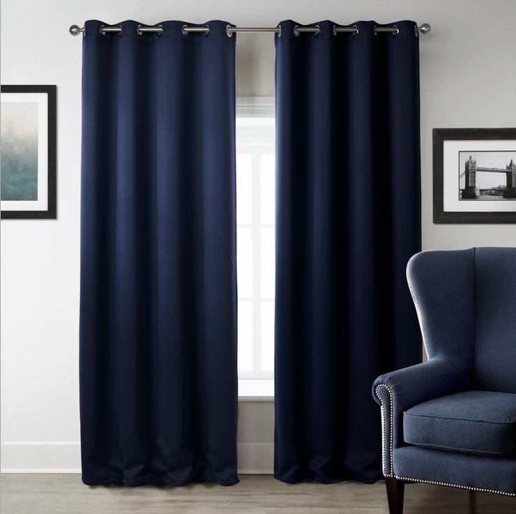 1 piece Modern font b Dark b font Blue blackout fabric Curtains for Living Room Window 20+ Hottest Curtain Design Ideas - 21