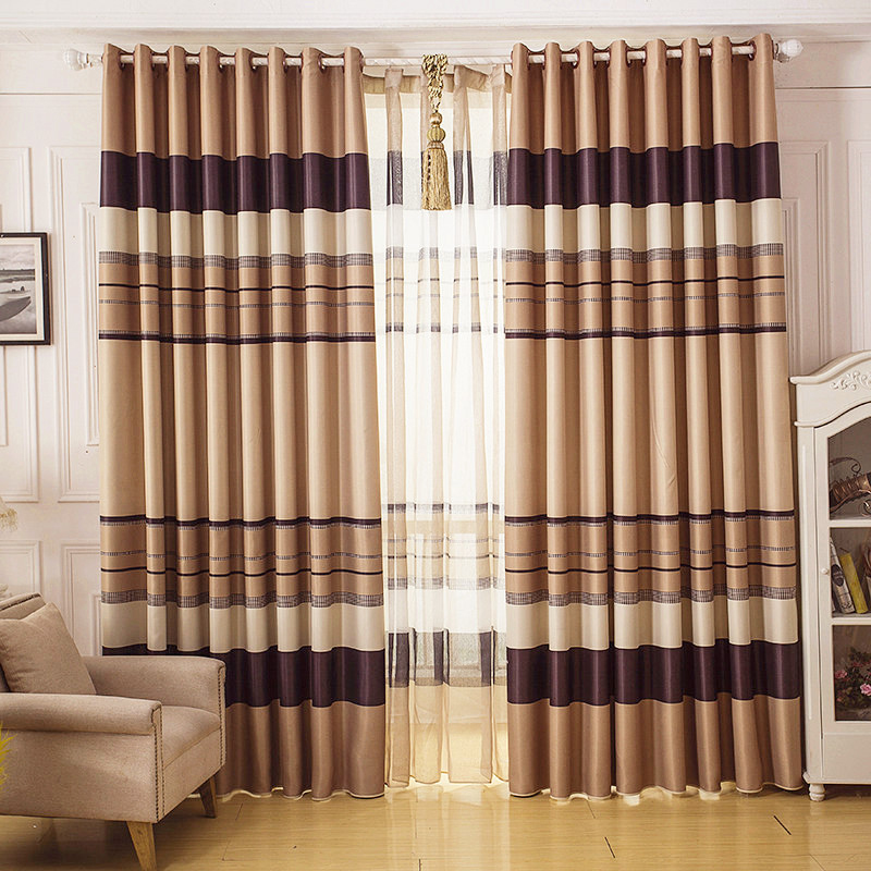 Affordable BeigeBrown Striped Curtains Blackout CMT14392 1 20+ Hottest Curtain Design Ideas - 39