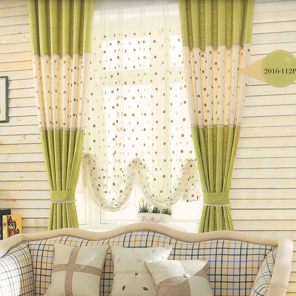 Beige and Green LinenCotton Fabric Girls Room Curtain 2016 New Arrival CHS05161721301 1 20+ Hottest Curtain Design Ideas - 83