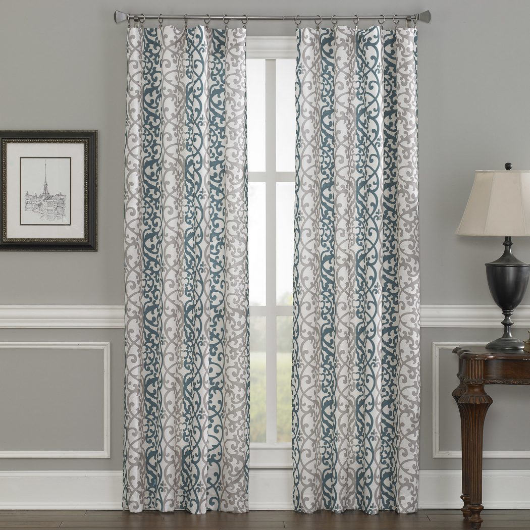 CHF Damask Single Curtain Panel 20+ Hottest Curtain Design Ideas - 106