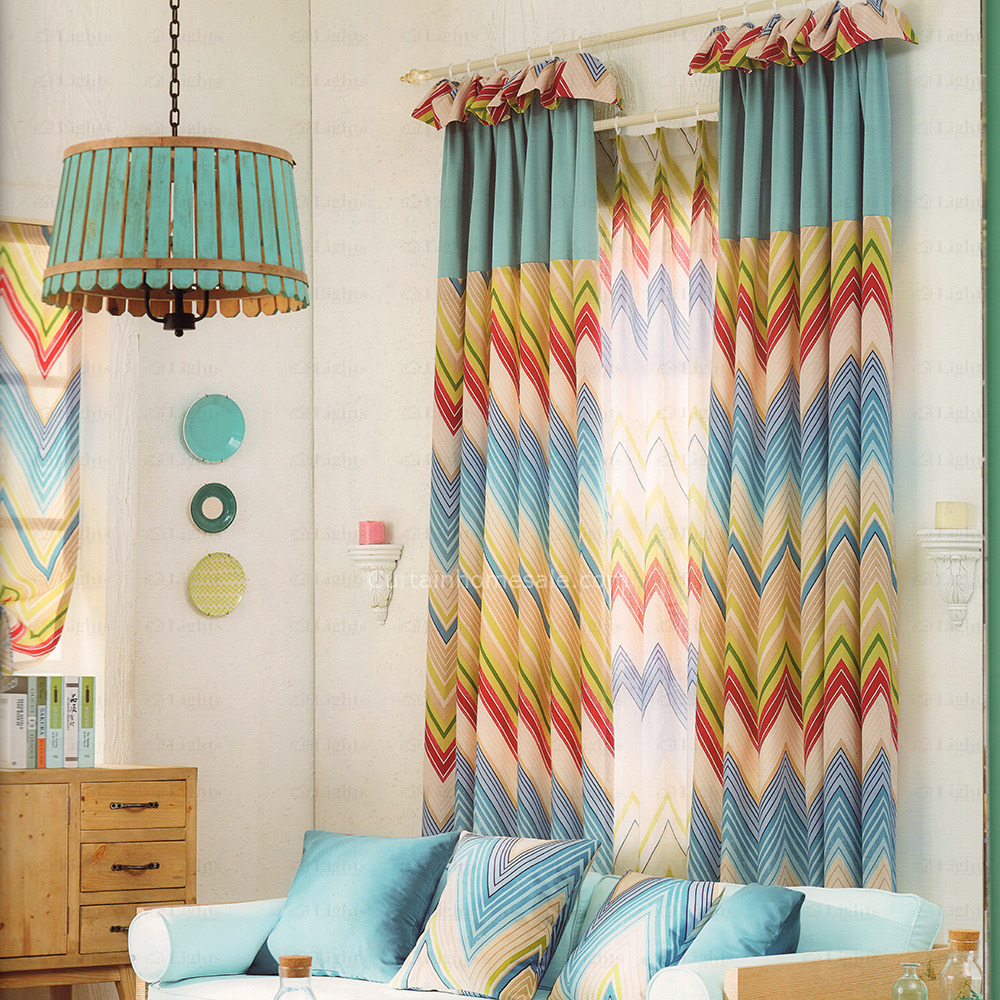 Colorful Chevron Curtains Cotton and Linen Fabric 2016 New Arrival CHS05041634039 1 20+ Hottest Curtain Design Ideas - 8