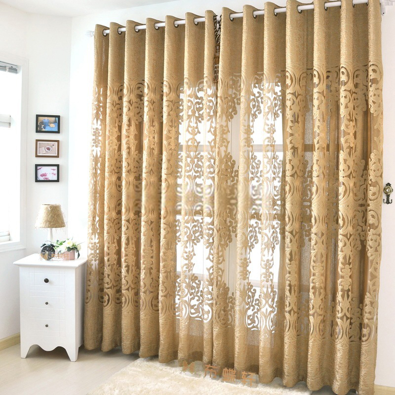 Dark gold sheer curtains are very luxury and elegant Jd1105632056 1 20+ Hottest Curtain Design Ideas - 75