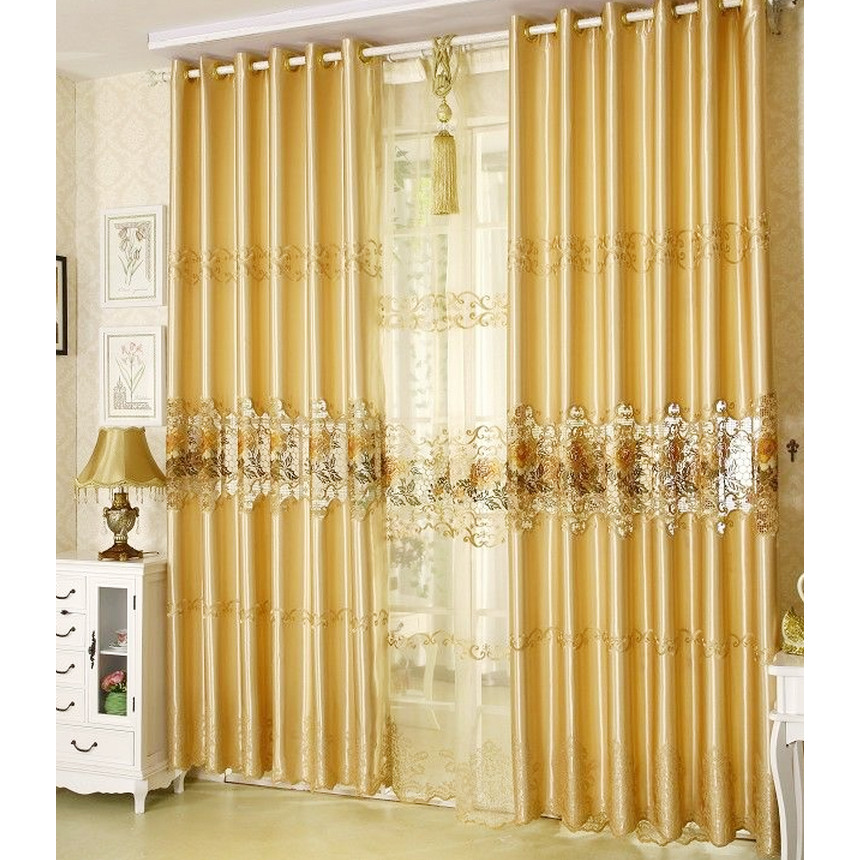 Gold Embossed Floral Gorgeous Luxury Shabby Chic Curtains CMT18131 1 20+ Hottest Curtain Design Ideas - 78