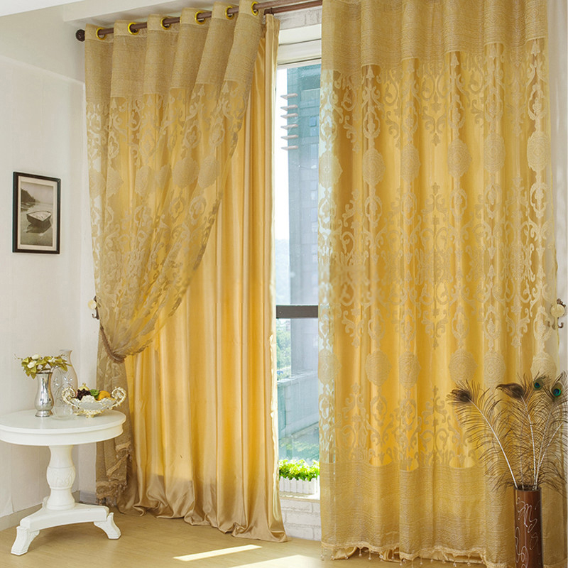 Gold curtains in living room are simple but luxury Jd1025645489 1 20+ Hottest Curtain Design Ideas - 77