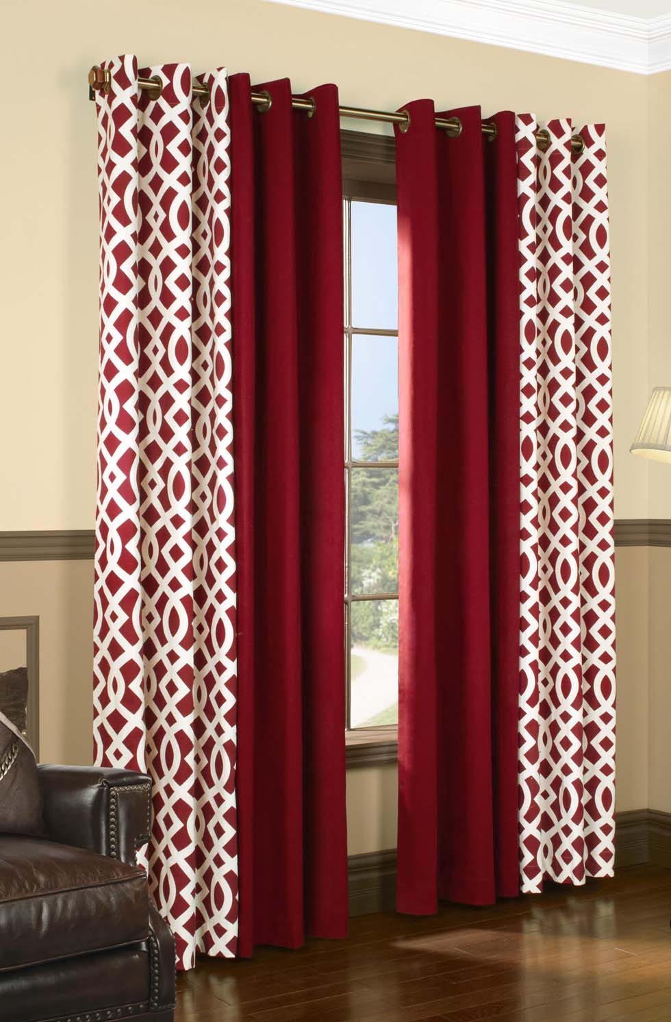 Red Trellis and Weathermate Thermal Curtains 1 20+ Hottest Curtain Design Ideas - 126
