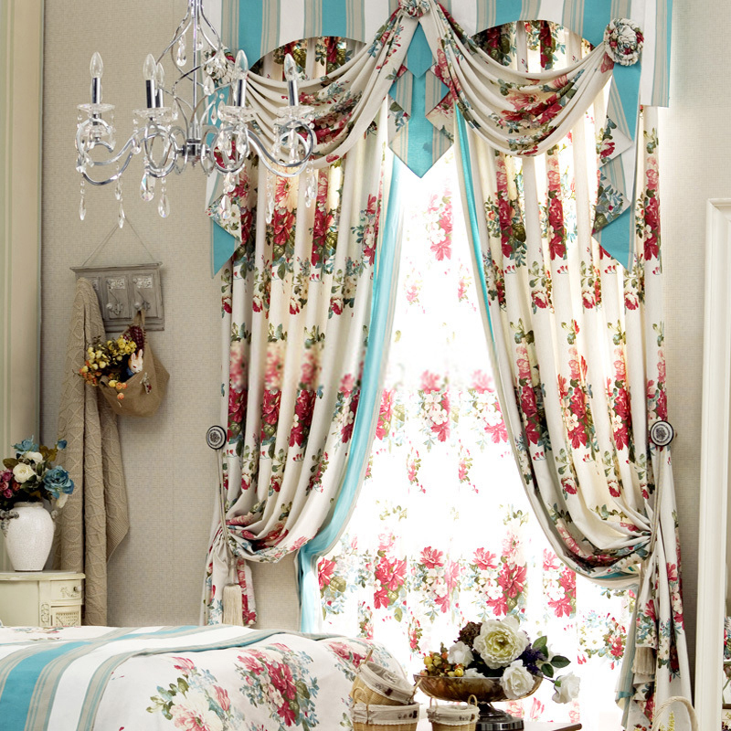 Red floral print curtains can bring an elegant life to you Jd1257640173 1 20+ Hottest Curtain Design Ideas - 157