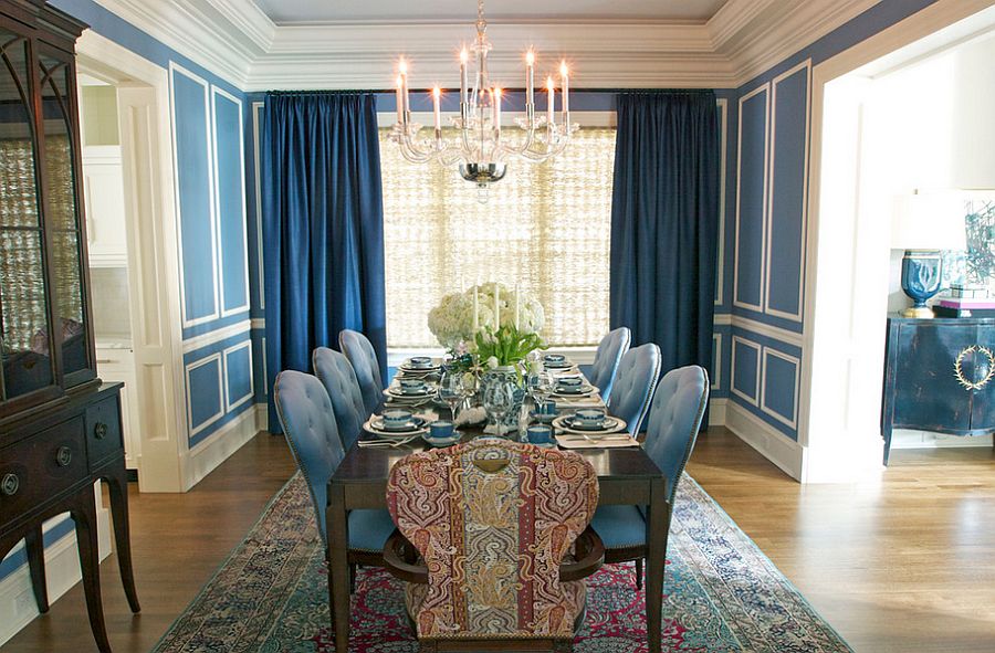 Shades of blue are perfect for darker curtains 20+ Hottest Curtain Design Ideas - 148