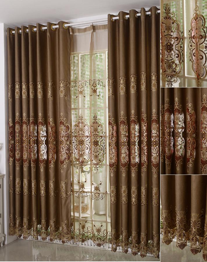 Vintage Brown Color Jacquard Elegant Curtains CMT04271313123 1 merge 20+ Hottest Curtain Design Ideas - 50