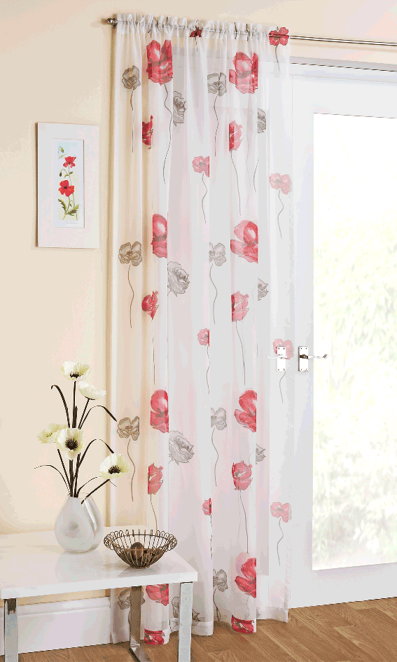 Voiles Poppy Red 20+ Hottest Curtain Design Ideas - 158