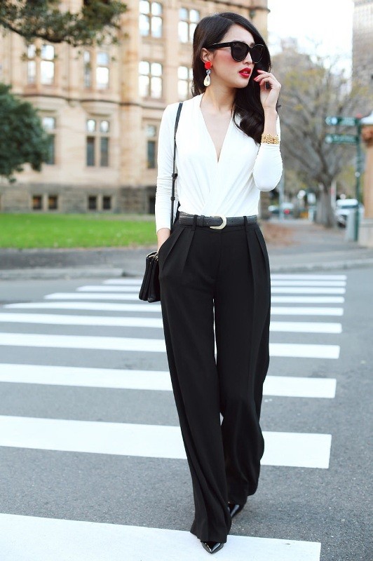 87+ Elegant Office Outfit Ideas for Business Ladies 132 black and white color combination 13 1 87+ Elegant Office Outfit Ideas for Business Ladies - 132