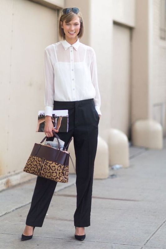 87+ Elegant Office Outfit Ideas for Business Ladies 135 black and white color combination 16 1 87+ Elegant Office Outfit Ideas for Business Ladies - 135